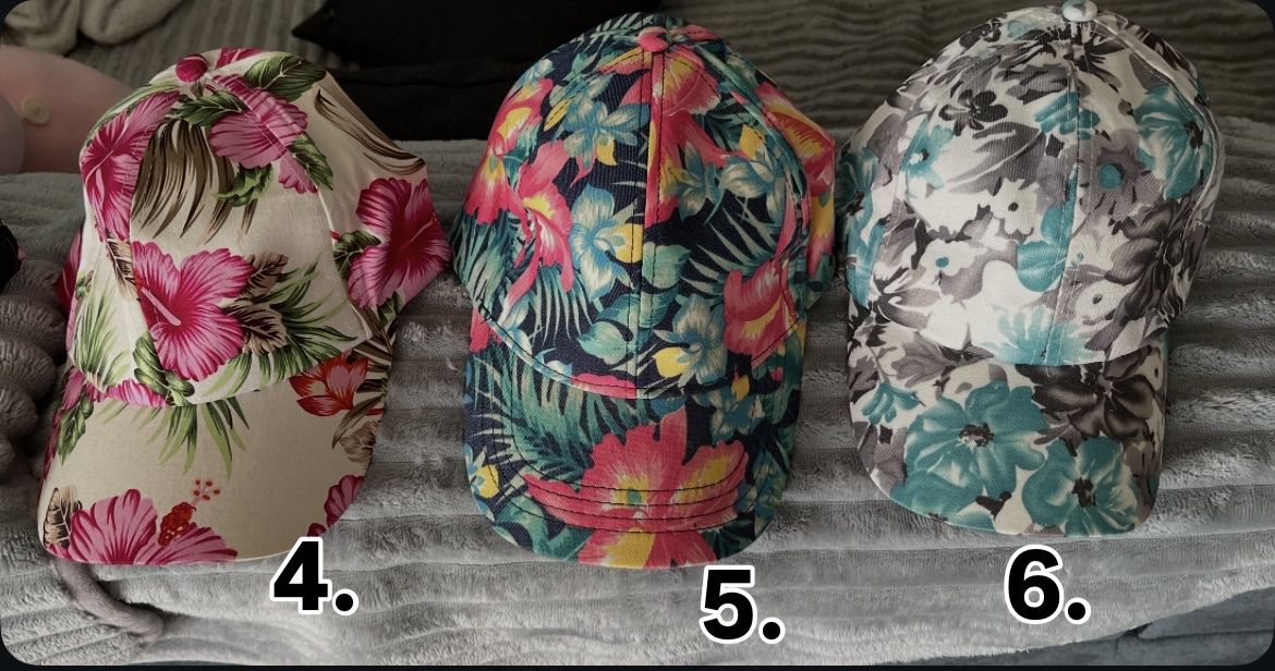 Hüte, Mützen & Caps: Sommer Caps , mit Blumenmuster, Top! – Neu (gemäss Beschreibung) aus Gurbrü von Simiramis 1