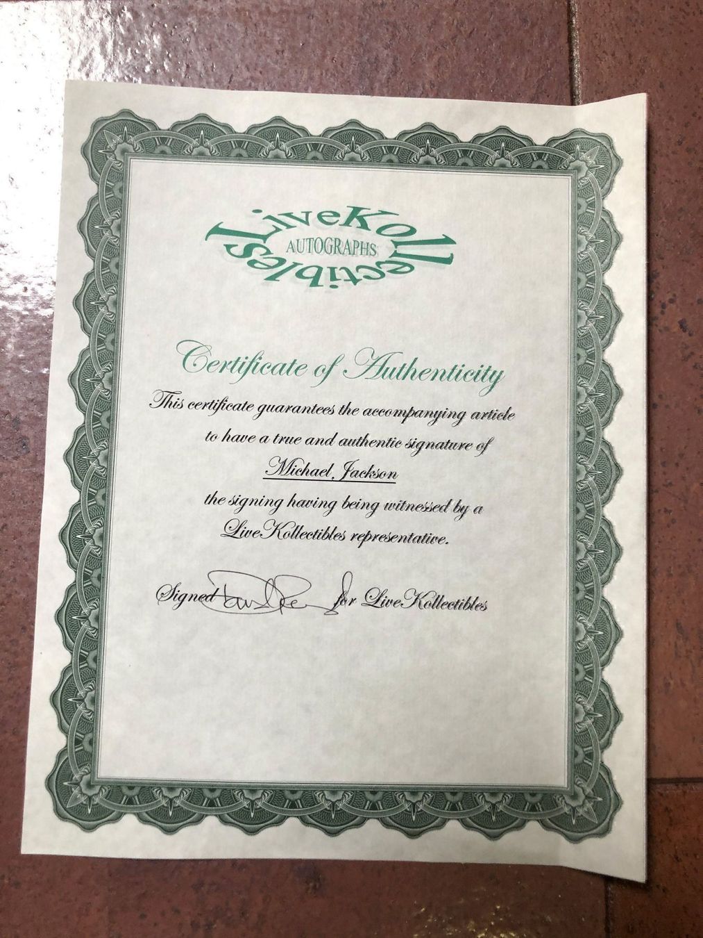 Autogramme: Originalautogramm M.Jackson mit COA – Gebraucht aus rafz von Ttt0071 1