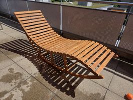Liegestuhl, Sonnenliege, Schaukelliege Teakholz 