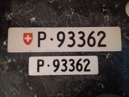 2x Nummernschild PTT Post ausrangiert 93362