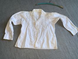 Antikes Kinderhemden weiss mit Spitzen