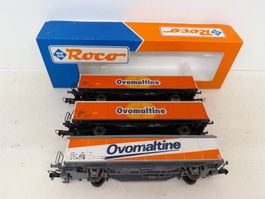 3er Set Roco 46399, 4340A, 4340F  Güterwagen Ovomaltine SBB
