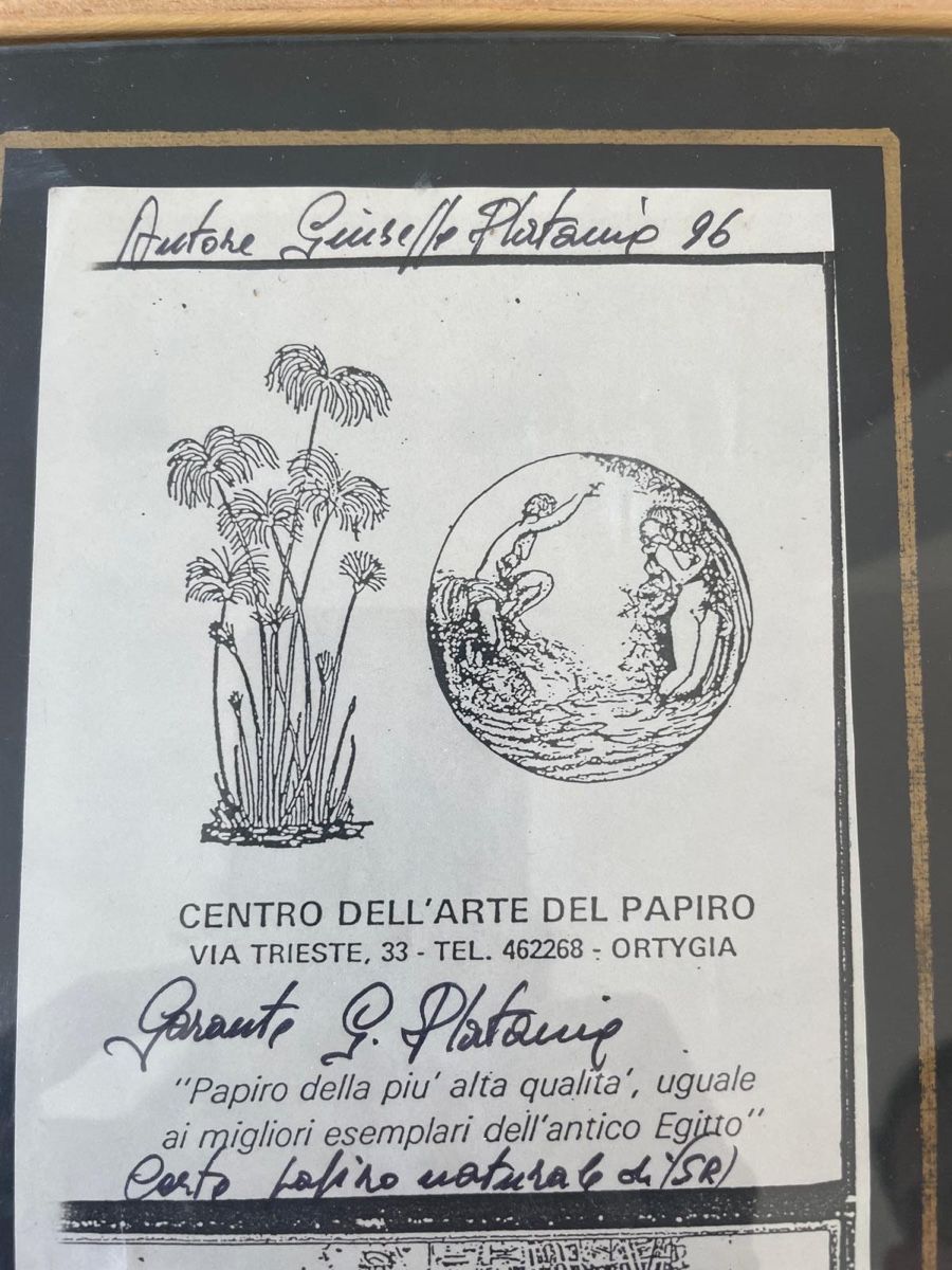 Foto & Immagini: Original Papyrusbild Giuseppe Platania 49x38 cm – Usato da Jona venduto da Prada1969 3