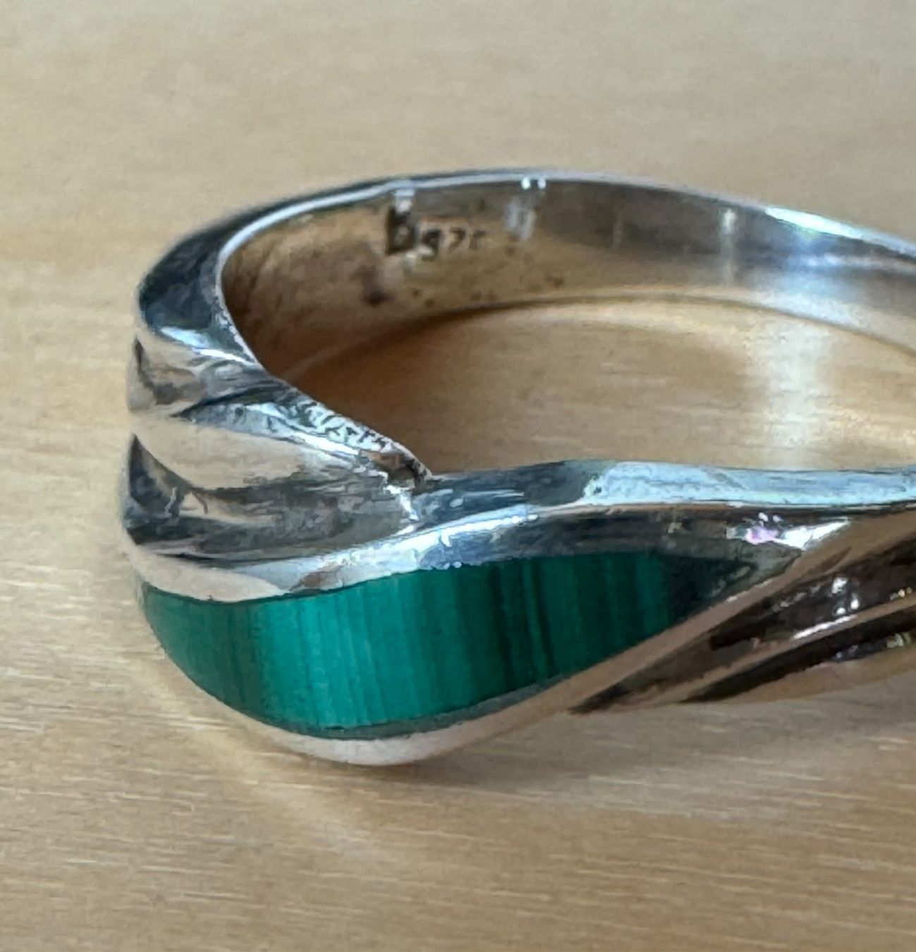 Anelli: 925 Silberring mit Malachit Ringgrösse 50 – Usato da Unterseen venduto da bongmarley 4