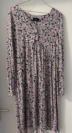 Joules Kleid Blumenmuster Langarm dunkelblau Grösse 12