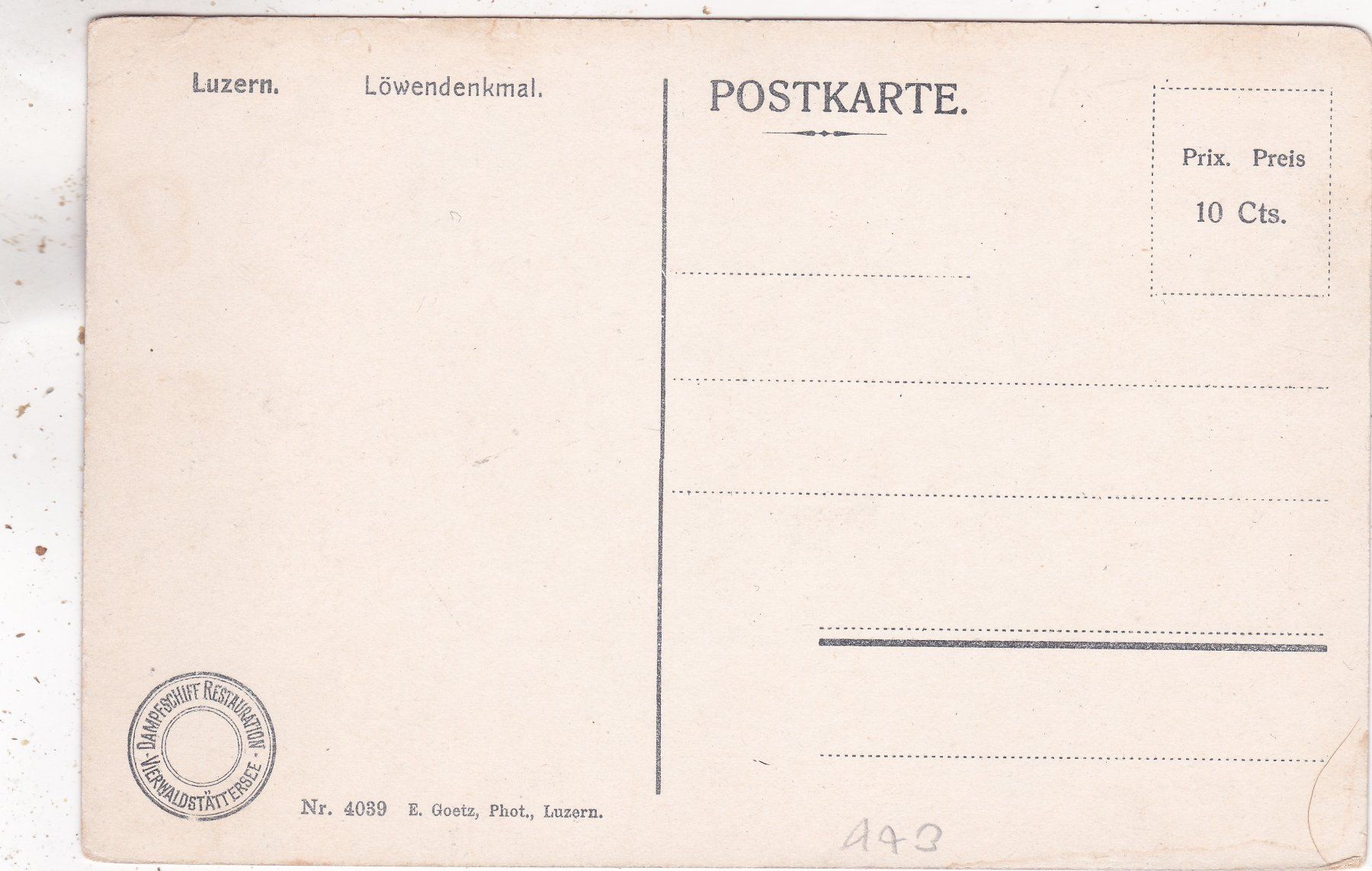 Cartes postales: Luzern Löwendenkmal – D'occasion à Herisau par Lisegrat2008 1