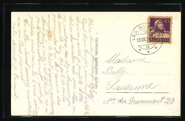 Cartoline postali: AK Les Avants, Vue Générale et Sonloup – Usato da Berlin venduto da bartko-reher 1