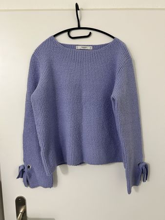 Mango Strickpullover Lila mit Schleife, Gr. M - Neuwertig!