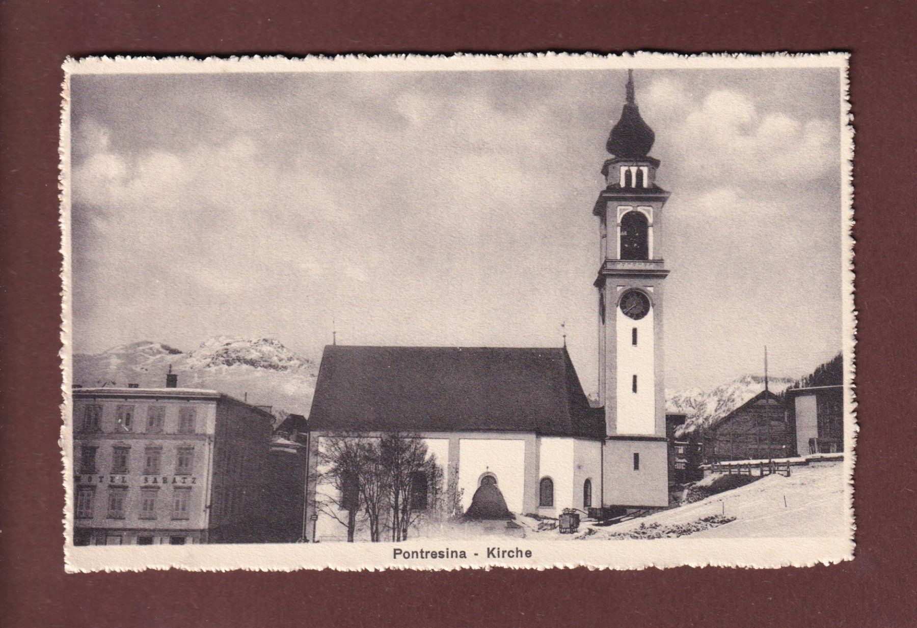 Cartoline postali: PONTRESINA - Kirche – Usato da Pully venduto da nicecards-shop