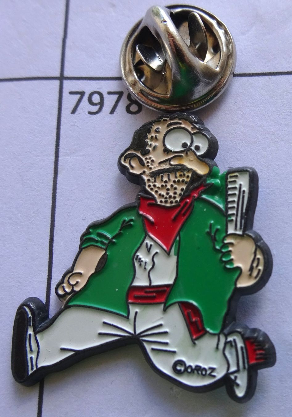 Plaketten & Abzeichen: Pin Mann grün Coroz Bart – Gebraucht aus Utzenstorf von BUtter81