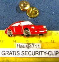 PORSCHE 911 ROT SPORT CAR AUTO PIN GEPRÄGT