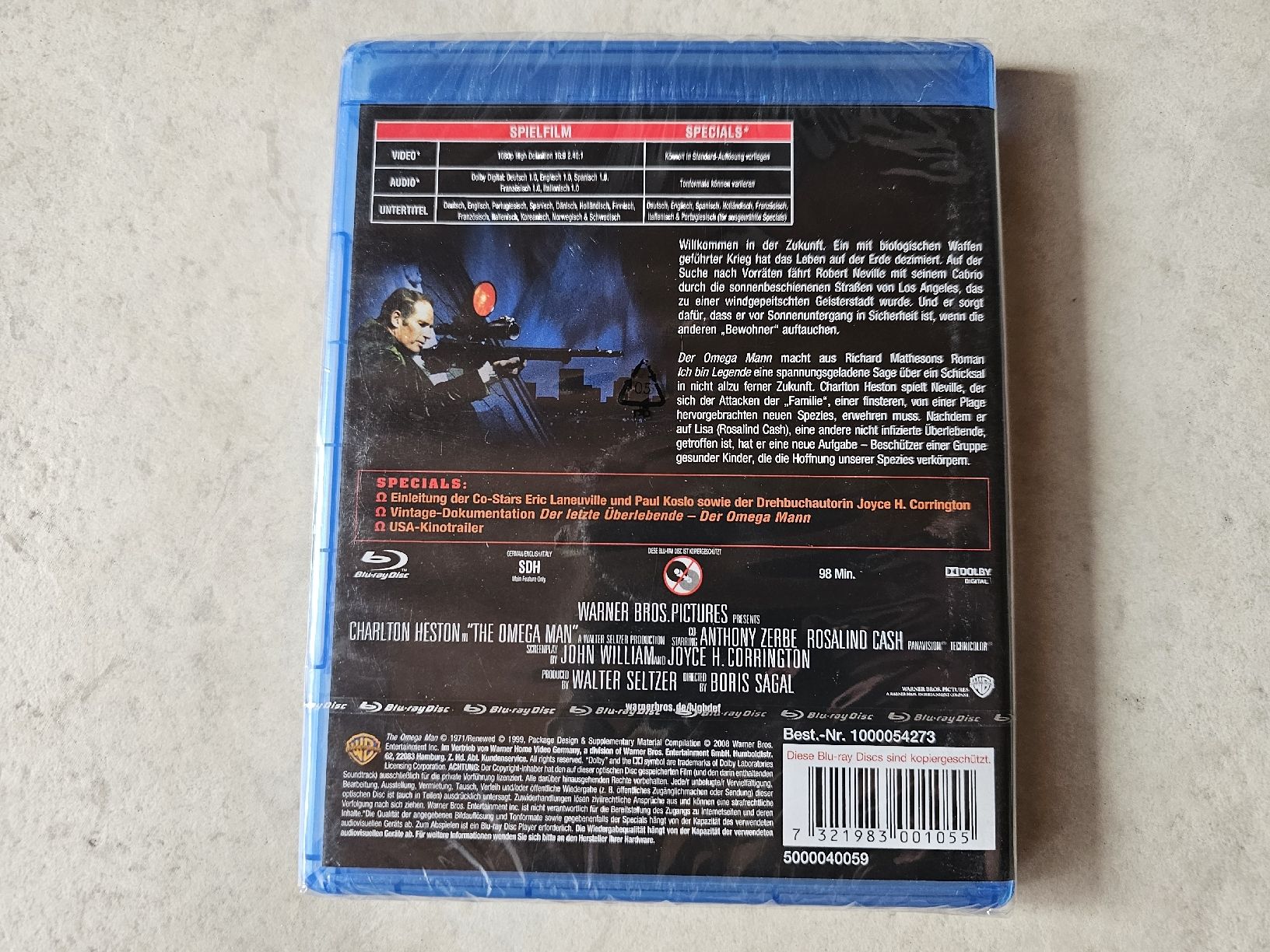 Tutti i DVDs: Der Omega Mann  /  Bluray Fabrikneu – Nuovo e nell'imballaggio originale da Schneisingen venduto da backstore24 1