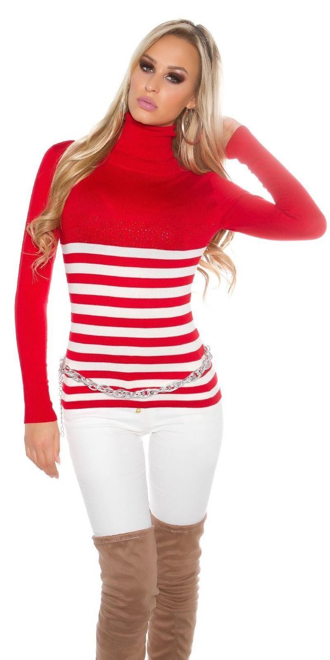 Pullover & Sweatshirts: Koucla Strass Rollkragen Pullover Rot – Neu und originalverpackt aus Sirnach von Koucla-Girl 4