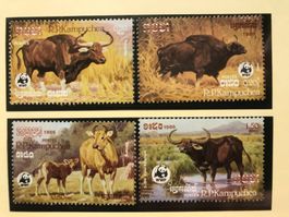 WWF Kambodscha 1986 Wildrinder Satz postfrisch