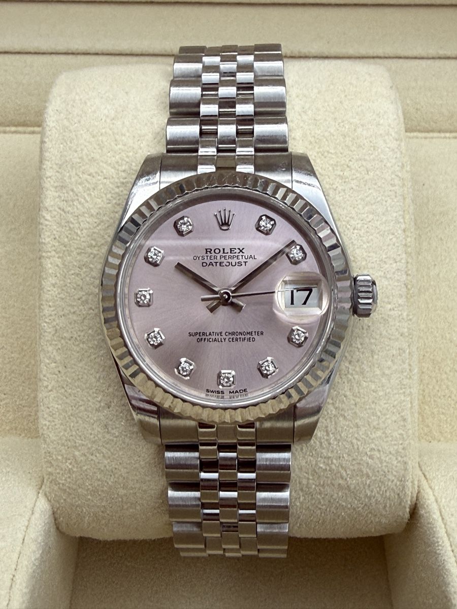 Rolex Orologi: Rolex Datejust 31 Pink Diamond dial Jubilee Fluted 2017 – Usato da Zürich venduto da watchdealer-24 1