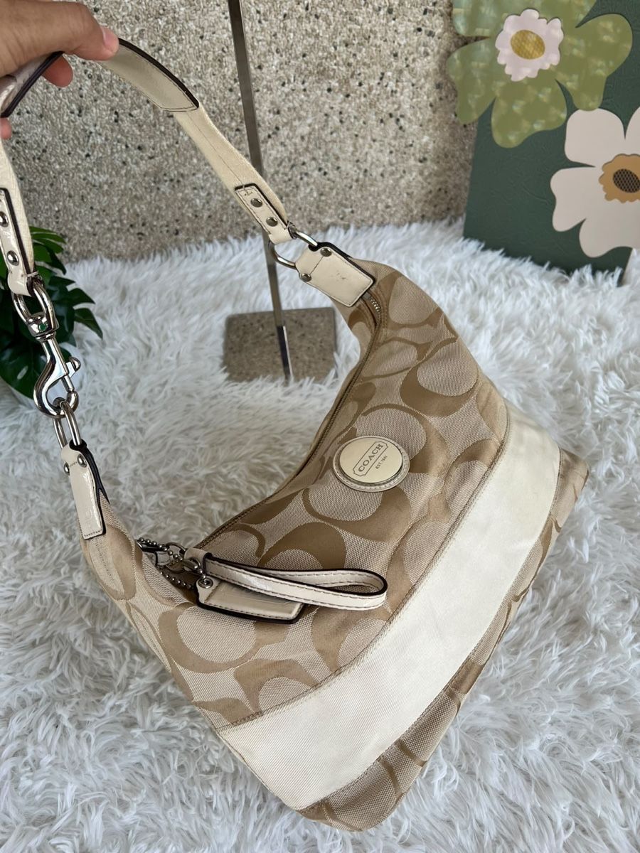 Coach Borse da donna: Coach Hobo Tasche Monogram Canvas Beige Leder 38cm Breit – Usato da Eggenwil venduto da CNSRVINTAGE 2