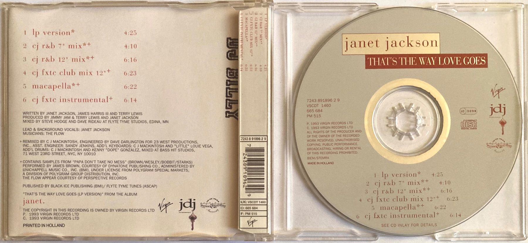 CD: JANET JACKSON - THAT'S THE WAY LOVE GOES – Usato da Poliez-Pittet venduto da Newtown-Records 1