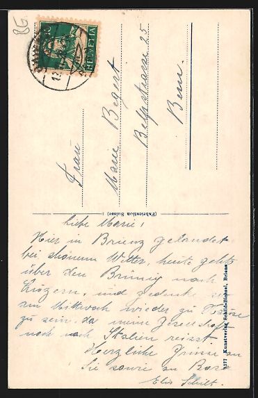 Cartes postales: AK Brienz, Uferpartie mit Kirche, 1928 – D'occasion à Berlin par bartko-reher 1
