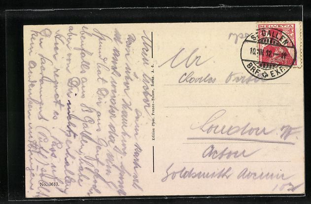 Ansichtskarten: St. Gallen, Hotel Scheffelstein mit Stad – Gebraucht aus Berlin von bartko-reher 1