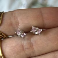 Silber 925 Fliege Ohrstecker Rosa
