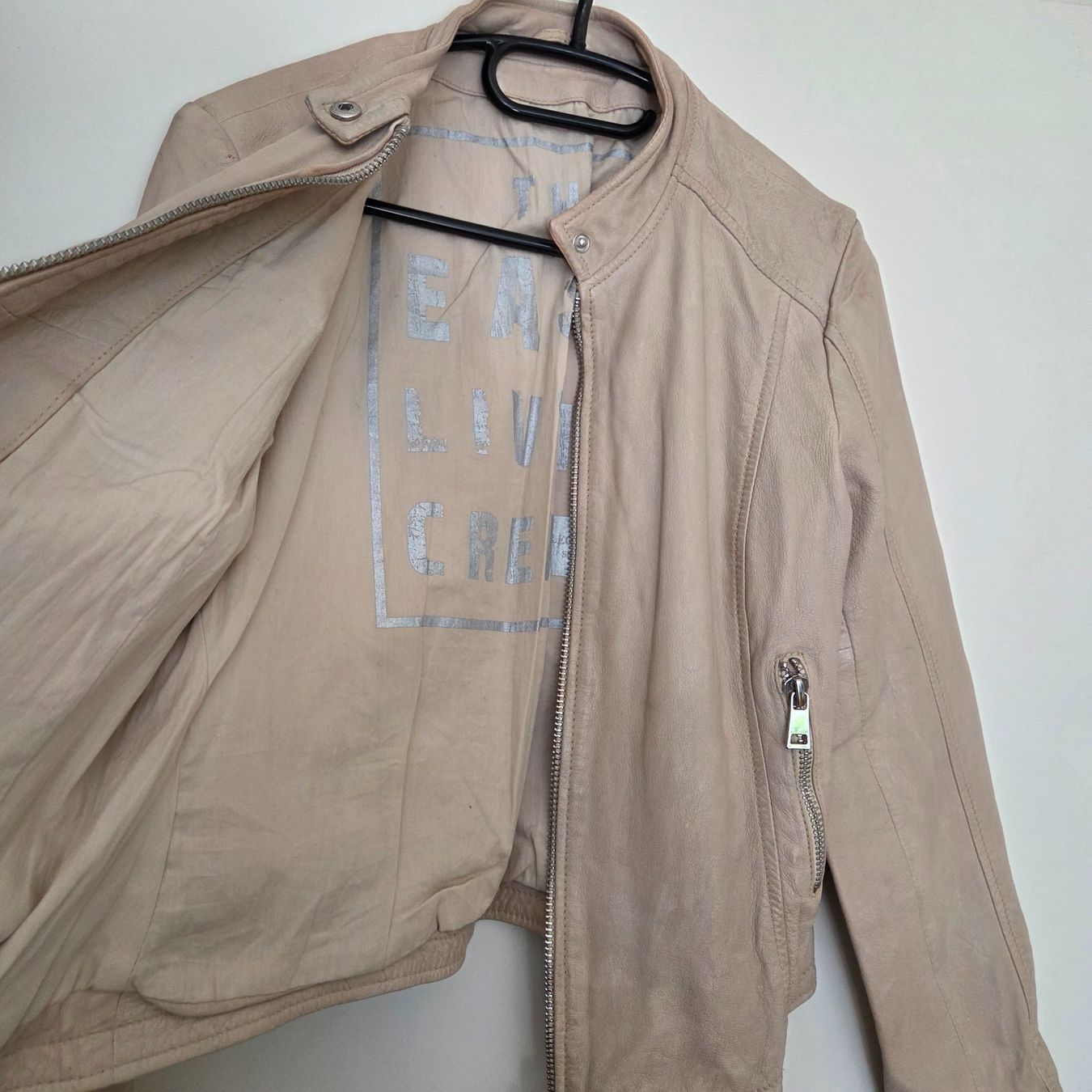 Giacche: Perfecto cuir taupe/rose Leonardo taille M – Usato da Onex venduto da AF. 2