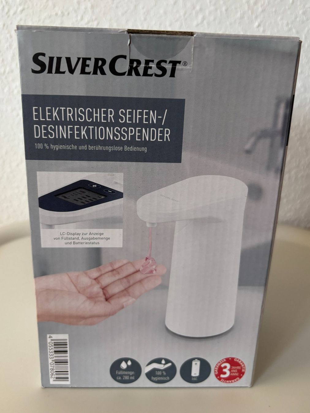 Portasapone: ELEKTRISCHER SEIFEN-/DESINFEKTIONSSPENDER Nr.9 – Nuovo e nell'imballaggio originale da Wallisellen venduto da AS.TZ. 2