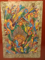 Tableau abstrait Oiseaux Année 70