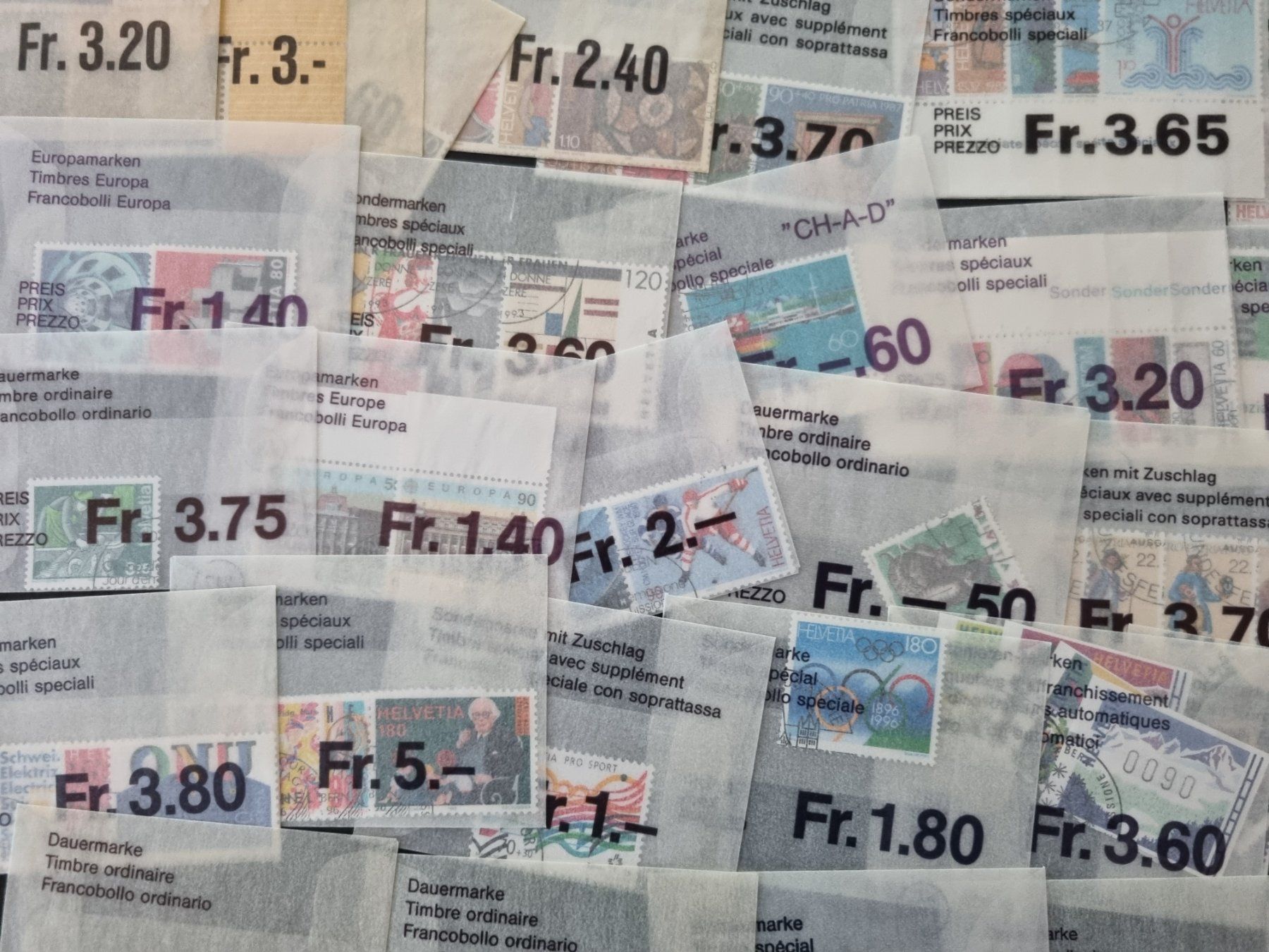 Tutti i francobolli: ca. 220 Pergamintüten mit ABOWARE Schweiz – Usato da Gümligen venduto da Geniusbuy 9