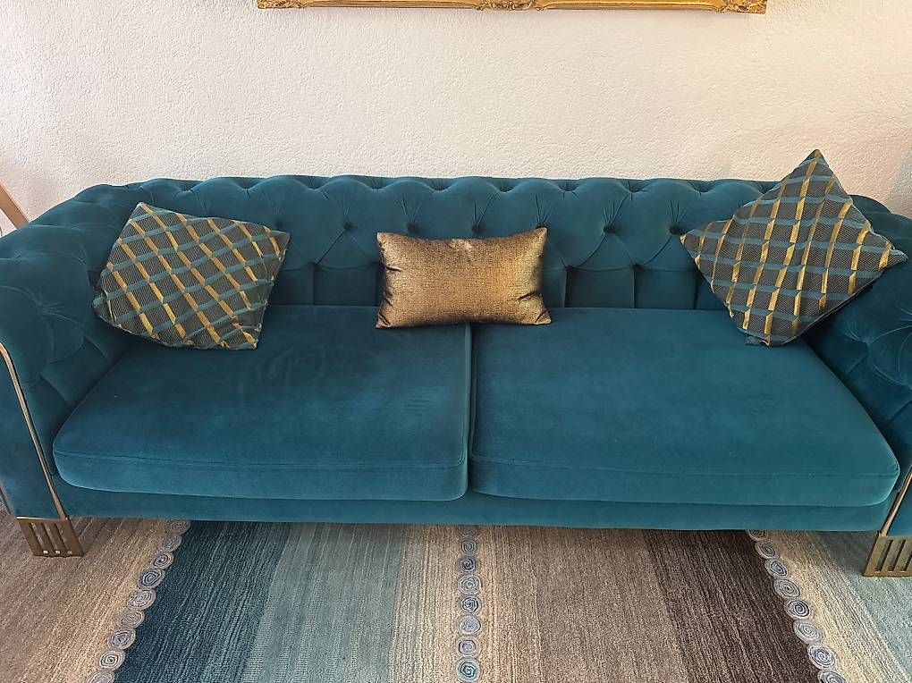 Divani: Sitzgruppe Türkis petrol Sofa Sessel – Usato da Rorschacherberg venduto da JulieDanielle 2