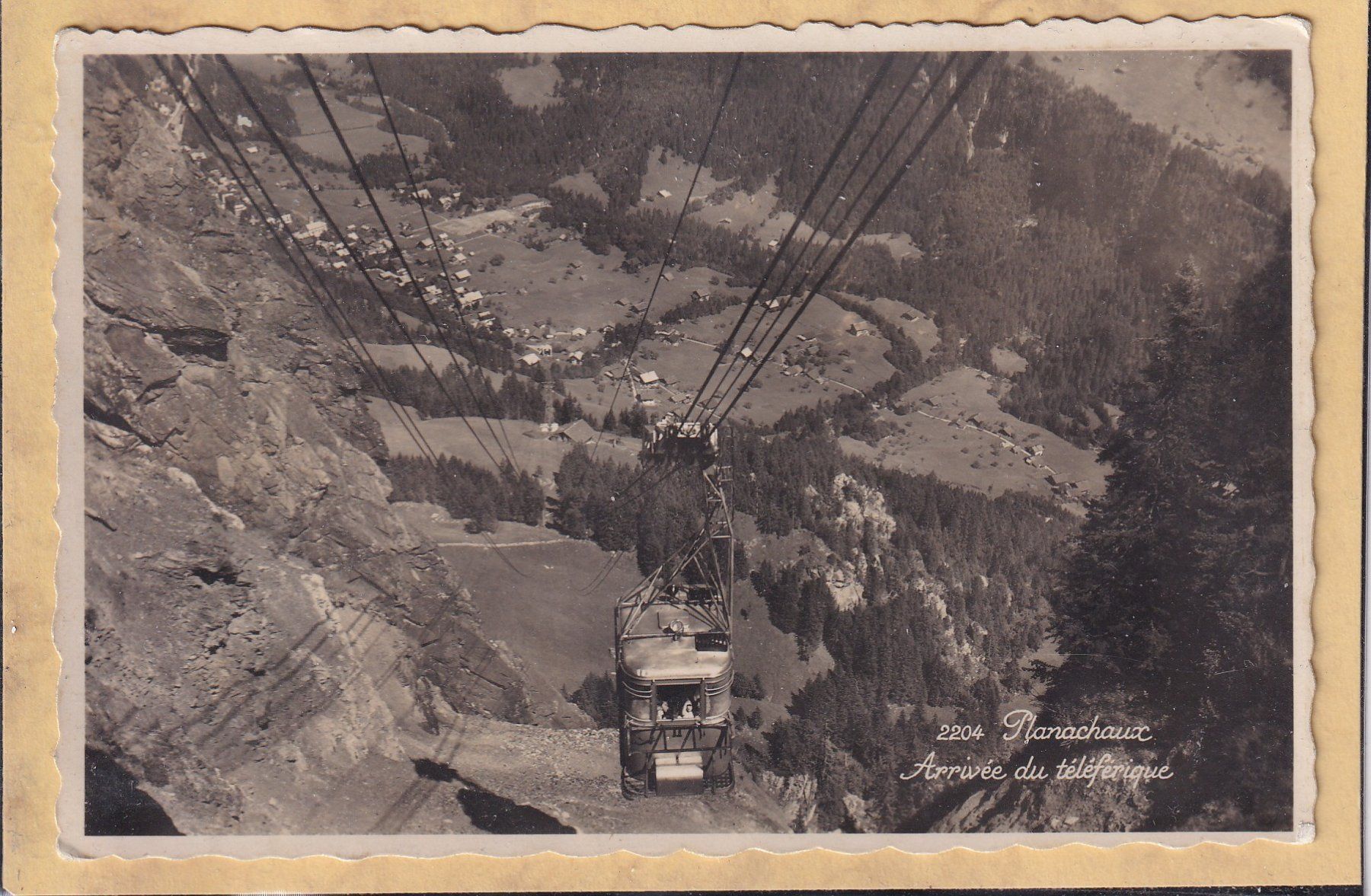 Ansichtskarten: Téléphérique Champéry - Planachaux - 1939 – Gebraucht aus Orvin von Pyaeschli