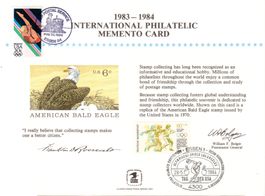 1983-1984 INTERN. PHILATELIC MENTO CARD USA + DEUTSCHE POST