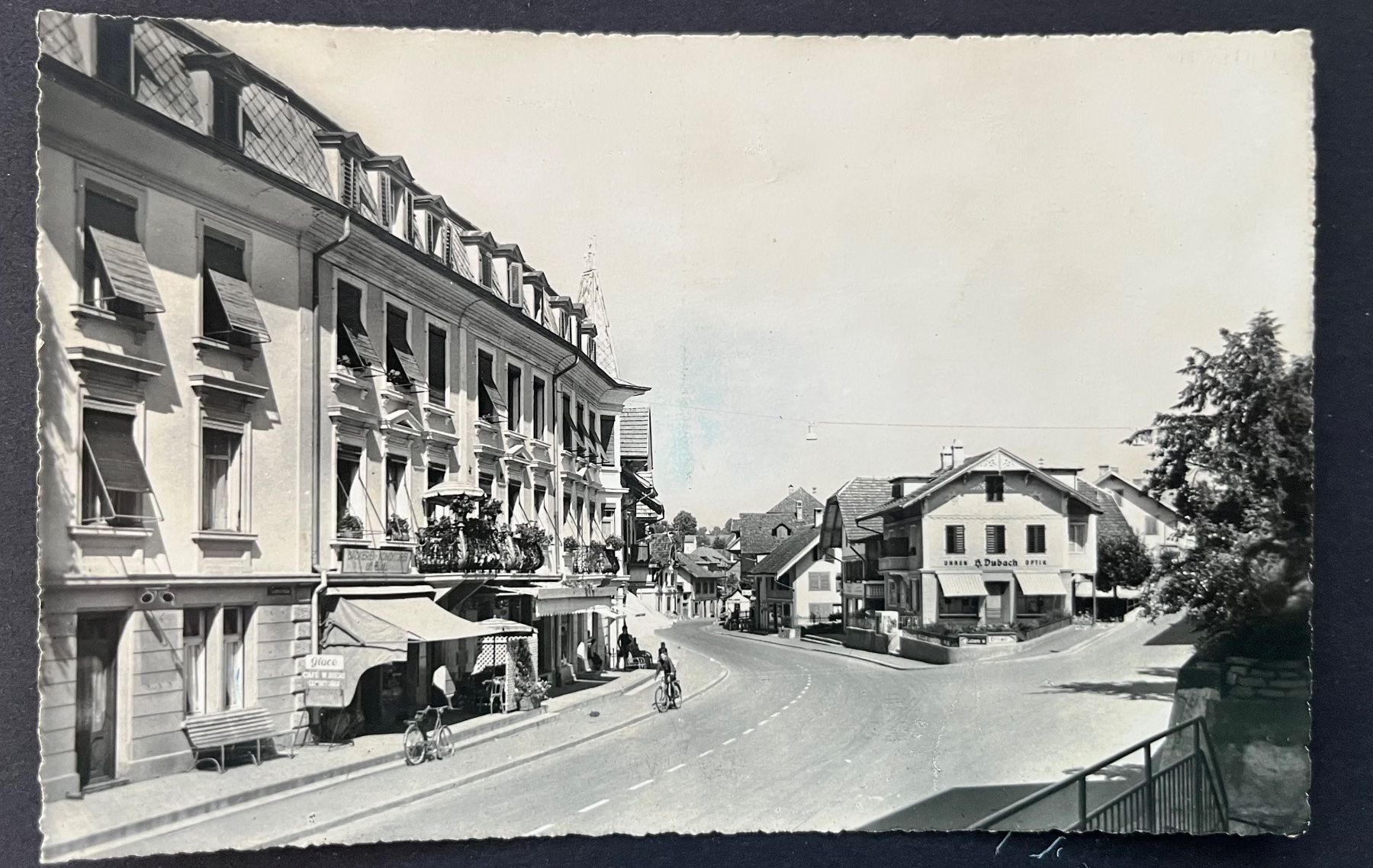 Cartoline postali: Huttwil, Strasse Ort, Uhren Dubach, ca. 1950 – Usato da Ostermundigen venduto da DaxKarten-75