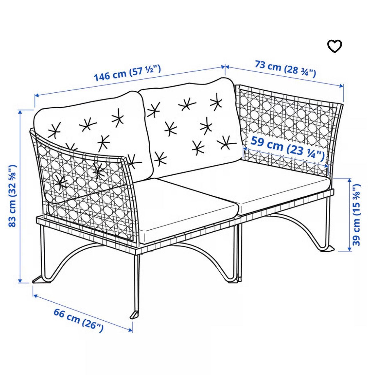 Ikea Divani: Ikea Jutholmen 2-seat Modular Outdoor Sofa, Dark Grey – Usato da Cham venduto da seb_tl7j 2