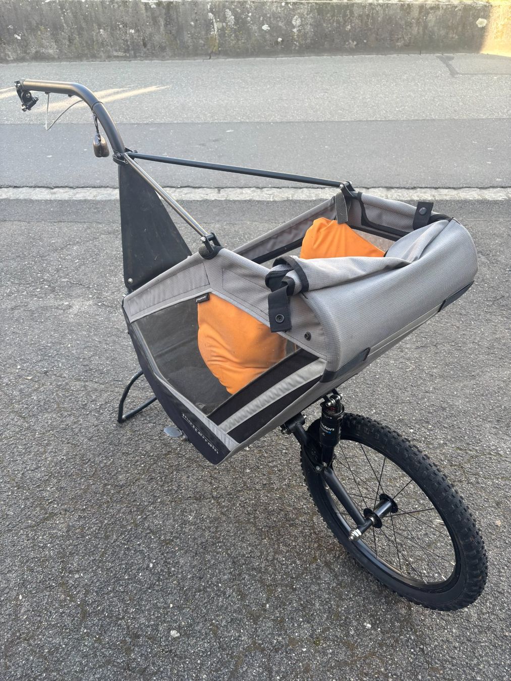 Tout Terrain Rimorchi: SINGLETRAILER Kinderanhänger / grau – Usato da Bern venduto da ChrTschumi 2