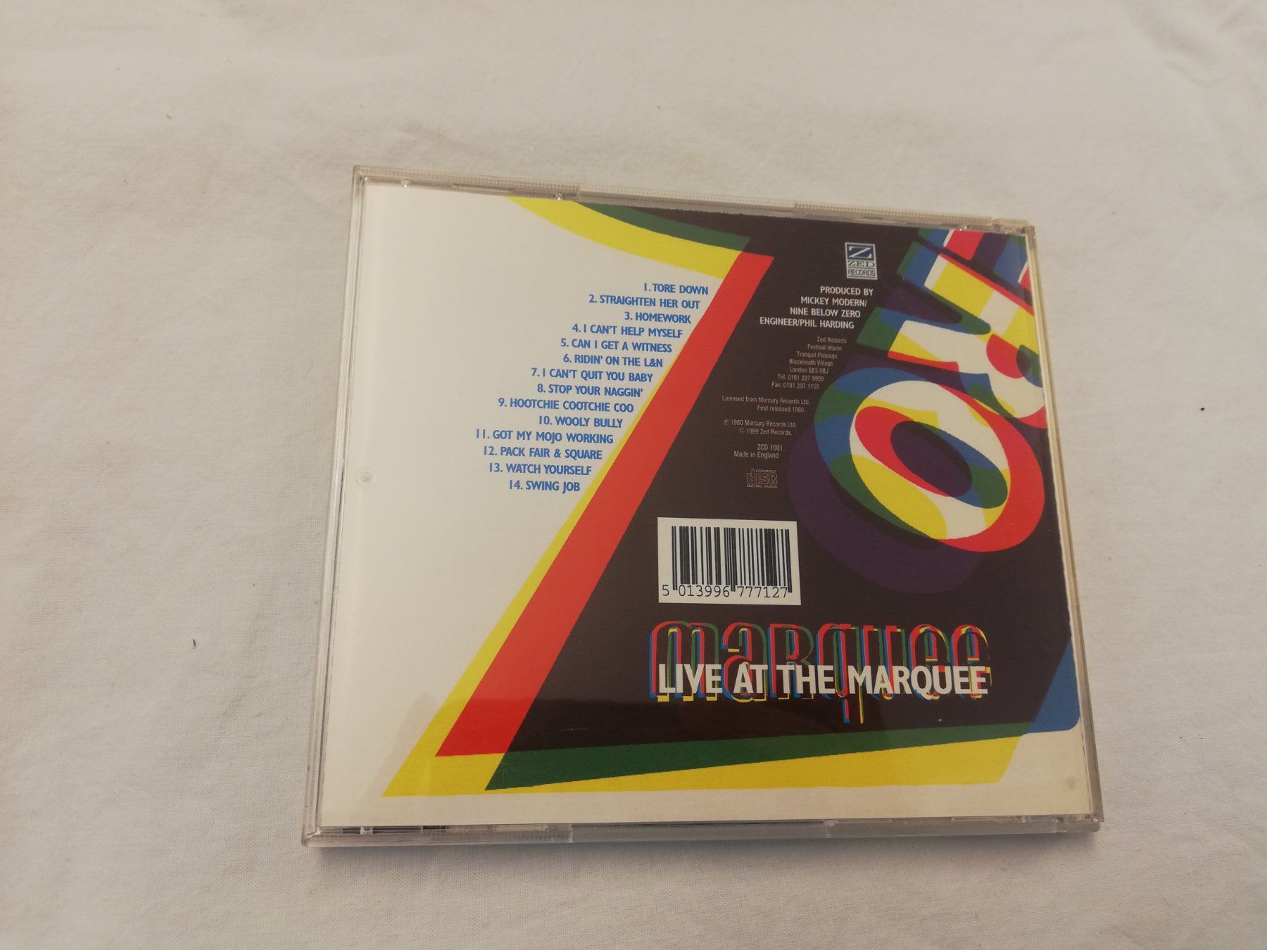 CDs: NINE BELOW ZERO - LIVE AT THE MARQUEE – Gebraucht aus Bern von Vinylsound.ch 1