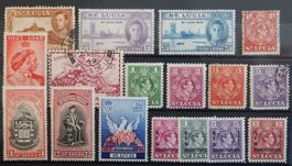 St. Lucia British Lot mit alten Werten III