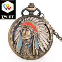 ✅ NEU Taschenuhr Uhr Indianer Alter Mann