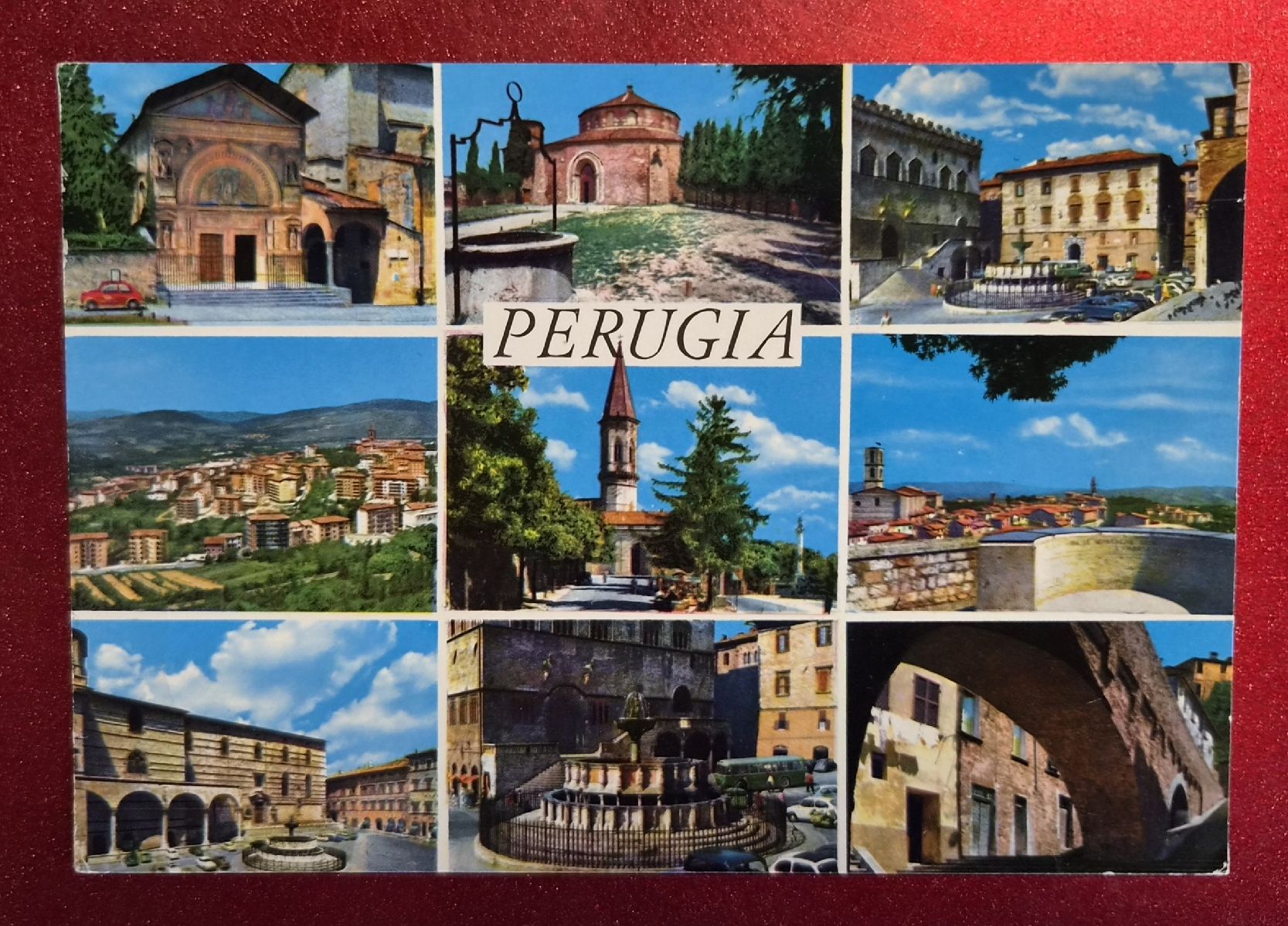 Cartoline postali: Perugia Italien 9 Ansichten 1987 – Usato da Melchnau venduto da Fishel