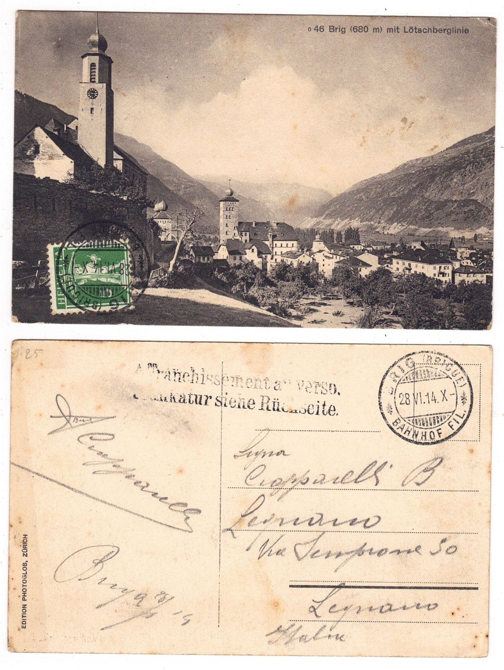 Cartoline postali: Brig – Usato da La Tour-de-Peilz venduto da amjust
