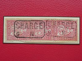 Stempel Sitzende: Nr.38 (3x) mit CHARGÉ im Kasten (selten)