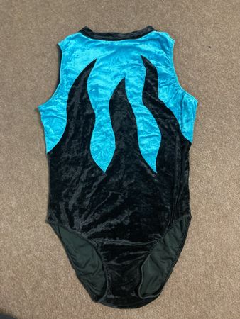 Turnanzug, Kunstturn-Body, Dress, Schwarz-Türkis