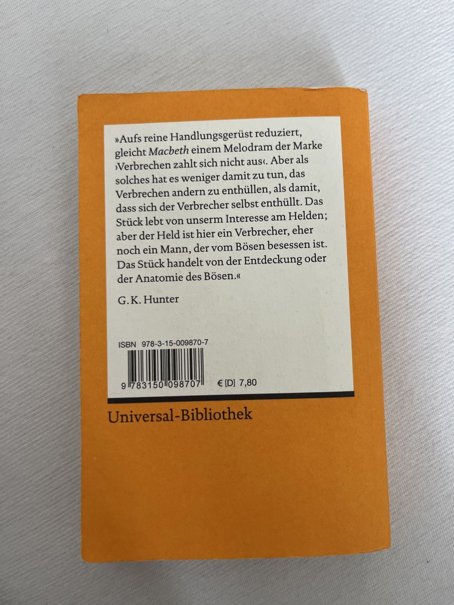 Libri: Macbeth Shakespeare (D/E) – Usato da Bottmingen venduto da vera_am 1