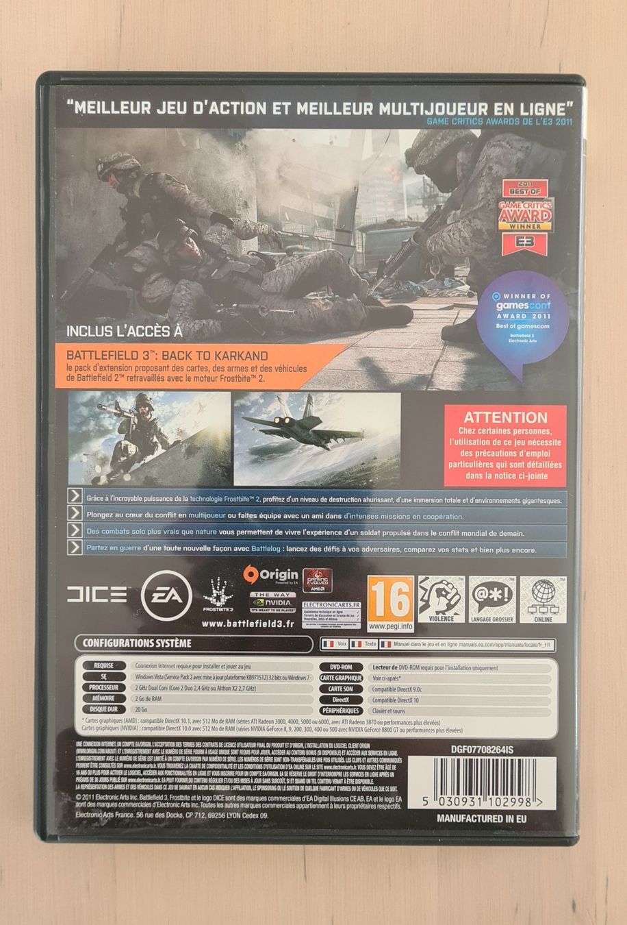 Spiele: Jeu vidéo PC Battlefield3 Limited Edition – Gebraucht aus Riddes von flo_ngl8 2