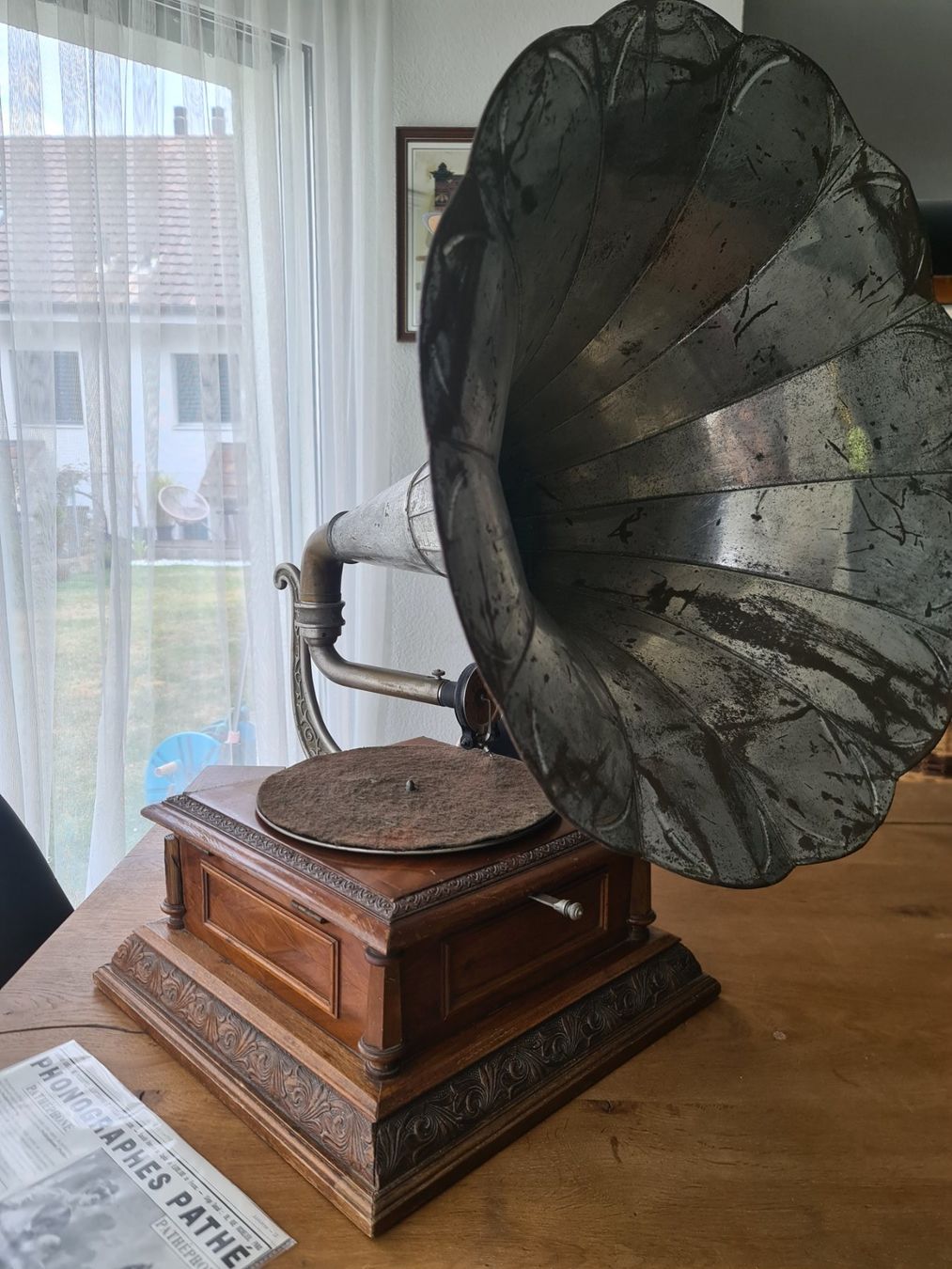 Pathé Giradischi: Grammophon Pathéphone Nr. 8 – Usato da Hüntwangen venduto da Scarciglias-Antiques 2