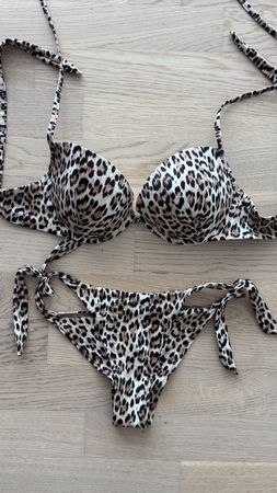 Yamamey Maillot de bain deux pièces imprimé léopard taille S