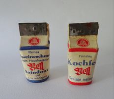 2 alte Bell-Kochfett-Schachteln für den Kaufladen