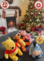 4 Disney Figuren Winnie Puuh Tigger Ferkel I Aah 40 cm Set