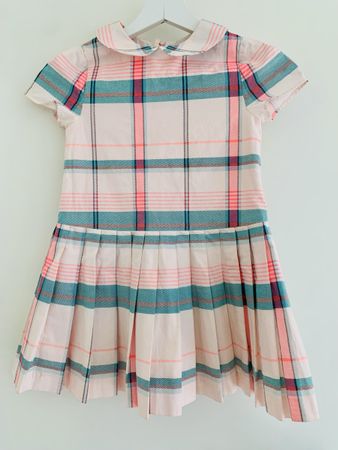 Jacadi Robe Rose à Carreaux, taille 116 cm très Bon état