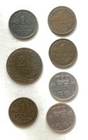 7 Niederlande-Cent Münzen 4 × 1 C., 1 × 1 1/2 C., 2 × 25 C.