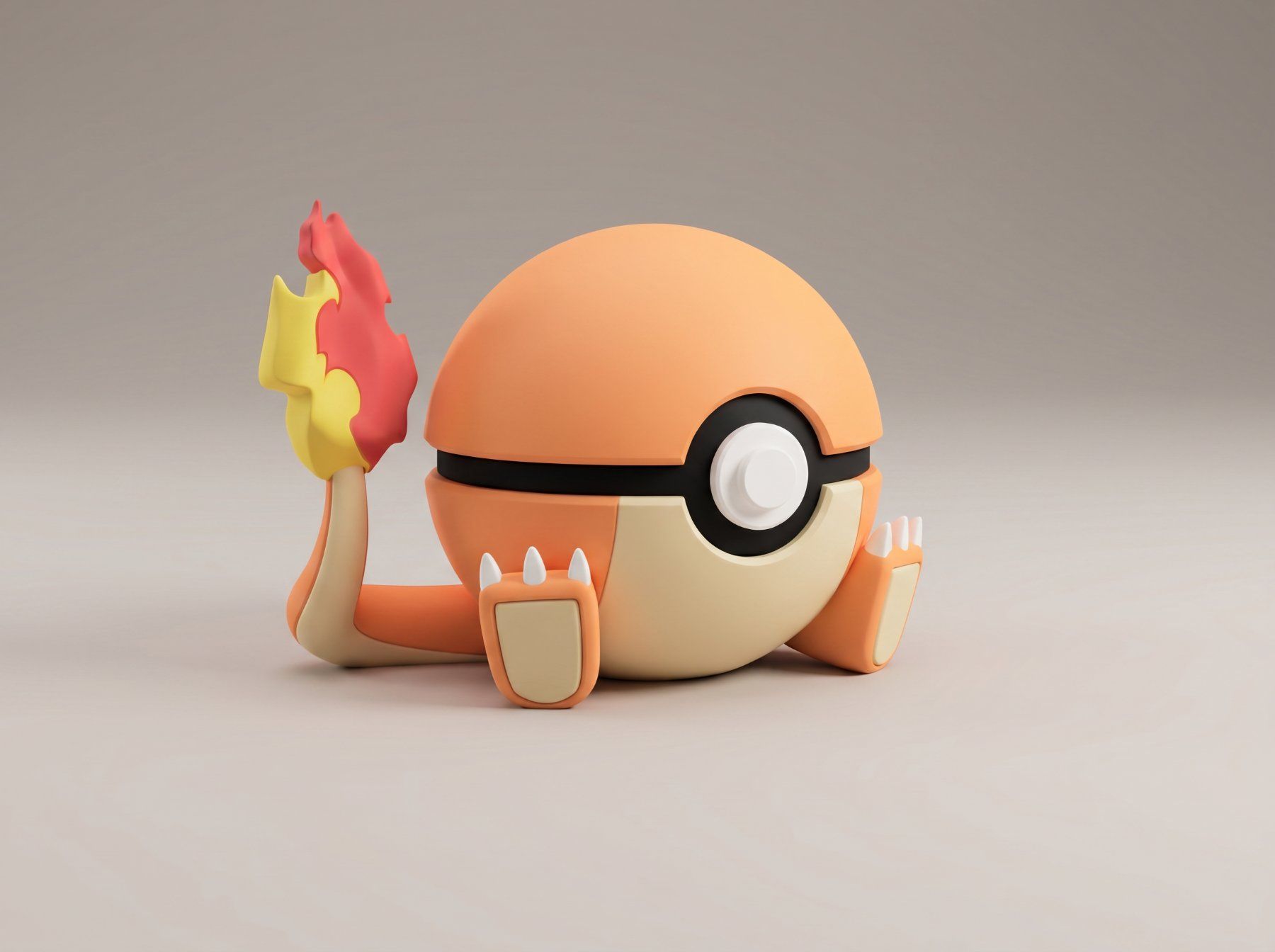 Statuette: Pokeball Charmander - 3D Printed – Nuovo (secondo la descrizione) da Ligornetto venduto da Nero_Forma_3D